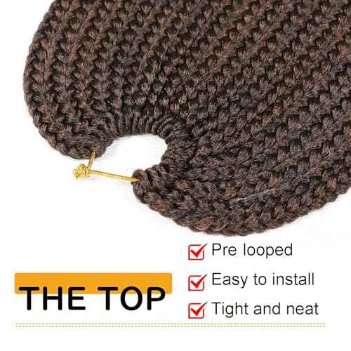 7 Packs Goddess Box Braids Crochet Hair 18 Inch Prelooped Crochet Box Braids Crochet Hair for Black Women Braiding Hair (18 Inch 7 Packs, #1B/30)