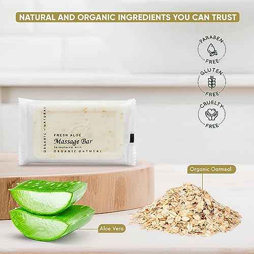 1-Shoppe All-in-Kit Diversified Hospitality Organic Oatmeal Massage Bar Soap, Travel Size Hotel Amenities, 1.75 oz (Case of 100)