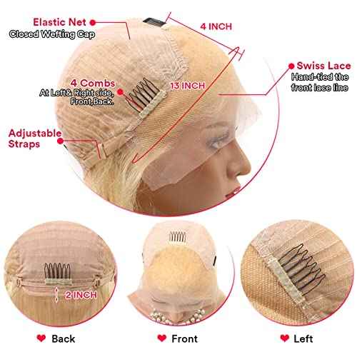 613 Lace Front Wig Human Hair 26inch 13x4 Blonde 100% Wig Human Hair Blonde Lace Front Wigs Human Hair 180% Density Premium 613 HD Lace Frontal Wig Pre Plucked