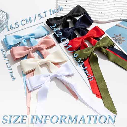 Versatile Bows and Clips Collection for Women & Girls - 8 PCS Non-Slip Hair Accessories for Thick and Thin Hair, Big and Small Bow Designs
