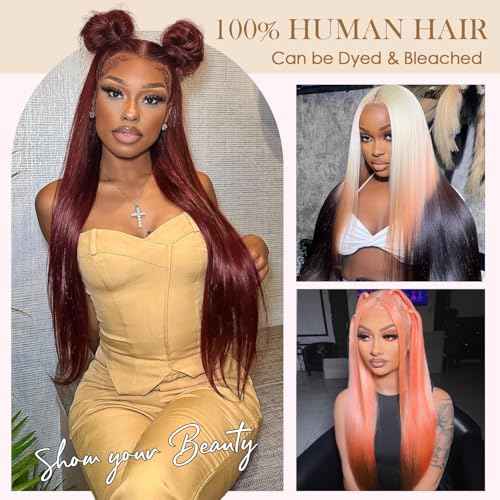 613 Straight Ash Blonde Wig Human Hair, 13x6 HD Lace Front Wigs Human Hair, Glueless & Pre Plucked Human Hair Wig with Baby Hair, 180% Density Ash Blonde Wig (26 inch)