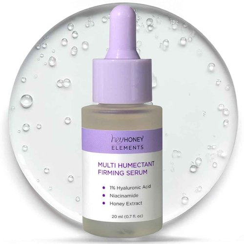 Hey Honey Multi Humectant Firming Serum: 1% Hyaluronic Acid Urea Lactic Acid & Honey Complex for Deep Hydration, Plumping & Skin Barrier Support | 20 mL / 0.68 fl oz