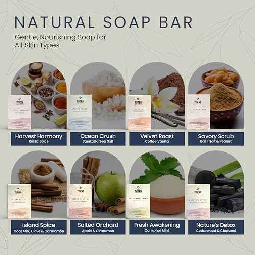 8 Pcs Men Natural Handmade Body Soaps 5 OZ Pack Set Rugged Essence Long lasting Fragrance Luxurious Scents with Natural Ingredients ? Sulfate & Paraben Free, Vegan Soaps