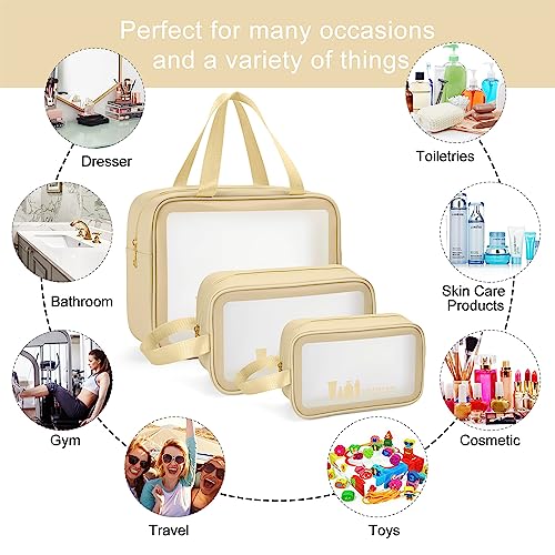 MAANGE Toiletry Bag for Women Men, Translucent Waterproof Makeup Cosmetic Bag Travel Organizer for Accessories, Toiletries