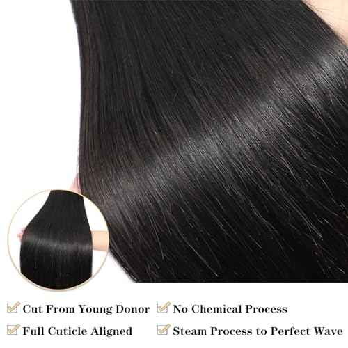12A Brazilian Straight Bundles Human Hair 16" 18" 20" 300g 100% Unprocessed Virgin Straight Human Hair Bundles Double Weft Quick Weave Hair 3 Bundles Deals Natural Color
