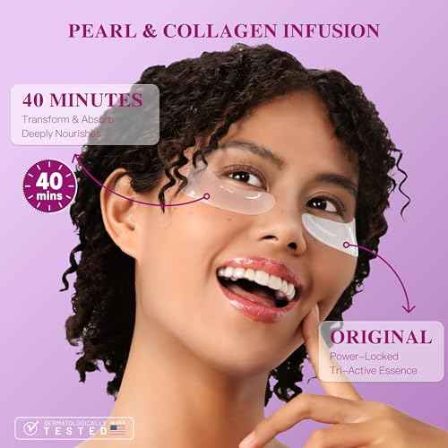 Collagen Under Eye Patches for Puffy Eyes and Dark Circles, Under Eye Mask for Puffiness, Hydrating Undereye Mask Patches for Treatment with Women Beauty (White, 12 Pairs)