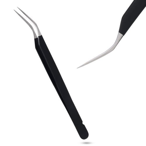 My Lash Tools New Isolation Lash Tweezers Eyelash Extensions Best for Individual Isolation & Classic Lashes Japanese Stainless Steel Lightweight Precision Lashing Twisers (Matte-Black)