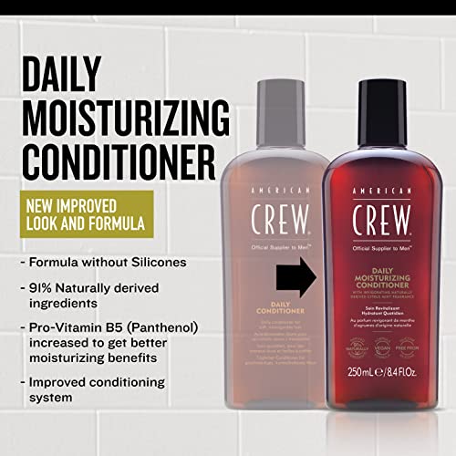 American Crew Conditioner for Men, Daily Moisturizer, Naturally Derived, Vegan Formula, Citrus Mint Fragrance, 3.3 Fl Oz