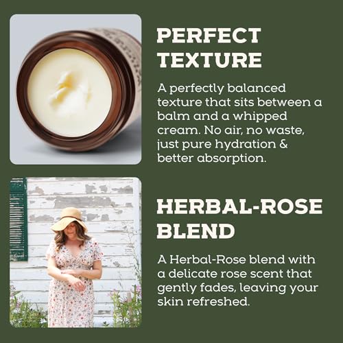 Beef Tallow for Skin - Tallow And Herbal Balm For Face - Tallow Face Moisturizer - Beef Tallow Moisturizer - Tallow Balm - Grass Fed Beef Tallow For Skin - Tallow Face Cream Lotion (5.0, Herbal-Rose)