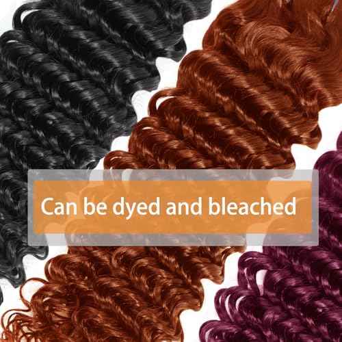 Deep Wave Bundles Human Hair 20 22 24 Inch Deep Curly Bundles 12A Grade 100% Unprocessed Brazilian Virgin Hair Wet and Wavy Bundles Double Weft Deep Weave Natural Black Color