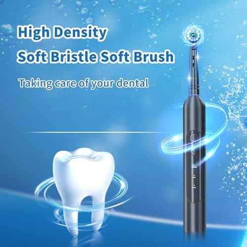 Deep Clean Rechargeable Electric Powered Toothbrush, Rechargeable Electric Toothbrush with 8 Brush Heads,Pressure Sensor to Protect Gums (White)
