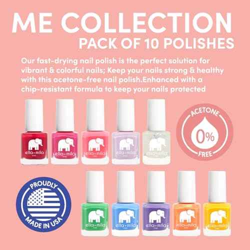 ella+mila Professional Nail Polish Set - Quick Dry Nail Polish - Long-Lasting & Chip Resistant (Me Collection - 10 Pack - 0.24 fl oz each)