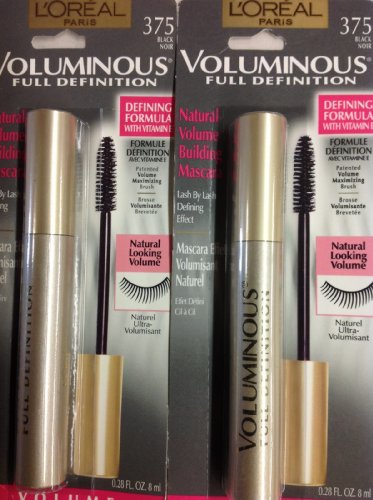 Voluminous Full-Definition Mascara - Blackest Black, Pack of 2