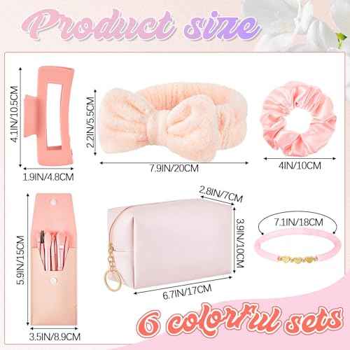 Zeyune 36 Pcs Gifts Sets Bulk for Teen Tween Women Preppy Party Favors Sets Preppy Makeup Bag Hair Pin Scrunchies Headbands Bracelets Trendy Stuff Gift for Women Friend Birthday(Vivid Colors)