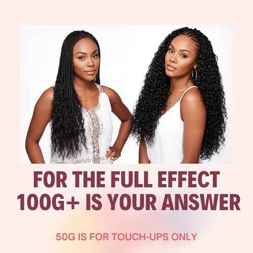 Human Braiding Hair, Pre-Divided Boho Braids Human Hair, Deep Wave Bulk Bohemian Hair Extensions for Braiding Knotless Wet and Wavy, 22 Inch, 3.5oz, Natural Color