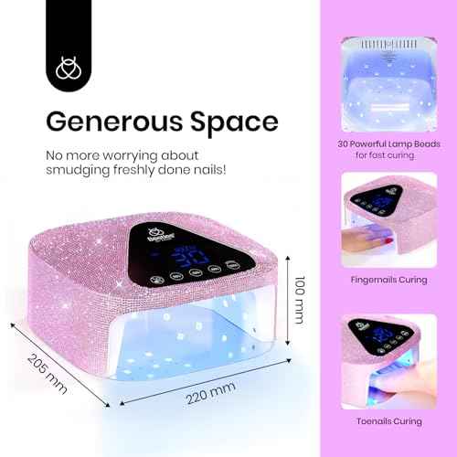 Beetles Uv Nail Lamp Cordless, Flash Cure Lamp for Gel Nails Polish Rechargeable Nail Lamp with 4 Modes Professional Low Heat Uv Led Lamp Nail Art Tools with Bag Manicured Gifts for Her