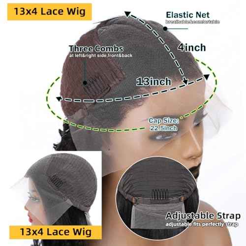 WINOW Deep Wave Lace Front Wigs Human Hair Pre Plucked 180% Density HD Transparent 13x4 Lace Frontal Wigs For Women Human Hair Lace Front Wigs Deep Curly Lace Front Wig (32 INCH)
