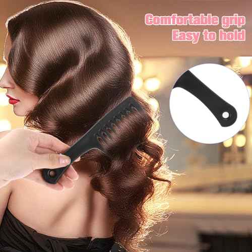 Wide Tooth Comb 2 Pack - Portable Travel Detangling Comb for Curly, Long & Wet Hair