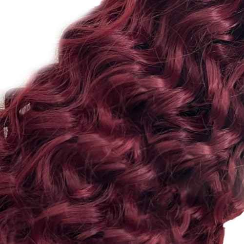 Augfst Brazilian Virgin Human Hair Bundles Burgundy 99J Water Wave Curly Human Hair Bundles 26 28 30 inch Unprocessed Brazilian Wine Red Quick Weave Hair for Black Women