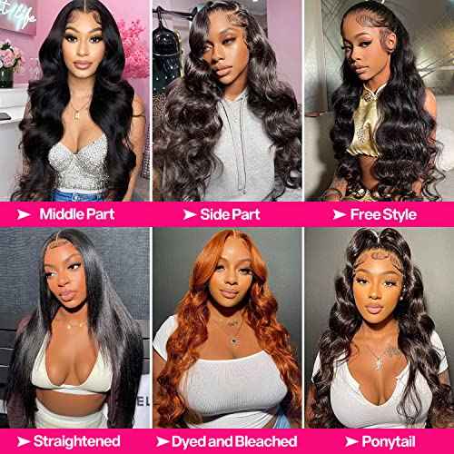 Body Wave Lace Front Wigs Human Hair 180% Density 13x4 HD Lace Frontal wigs Human Hair 32 Inch Transparent Lace Glueless Wigs Pre Plucked with Baby Hair