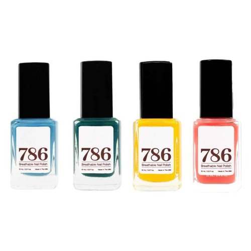 786 Cosmetics 4 Pieces Set: (Coastal Dreams) Breathable, Vegan, Cruelty-Free, Halal, Fast-Drying Nail Polish