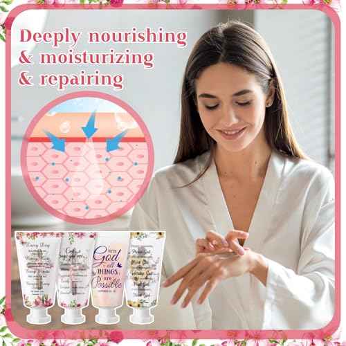 24 Pcs Christian Hand Cream Bulk Gifts for Women Bible Verse Lotion Scripture Travel Hand Lotion for Dry Cracked Bulk Christian Religious Gifts Christmas Small Gift for Mom Grandma Women (Cross Style)