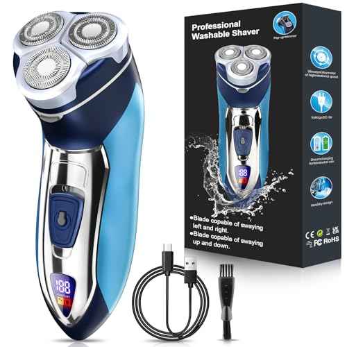 Electric Razor for Men,Men¡¯s Electric Shavers Rotary,LED Display 100% Waterproof Cordless Razor