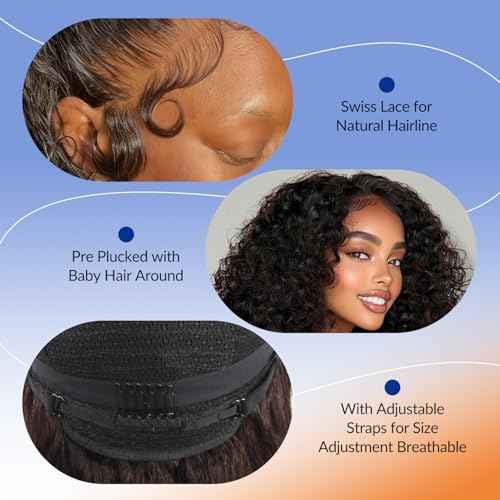 WORLDSTAR Natural Wave Human Hair Wigs for Black Women Lace Front Wig Brown 14 Inch 100% Unprocessed Human Hair 13x4 Free-Style Parting Hand-Tied Deep Lace (wig#N-532)