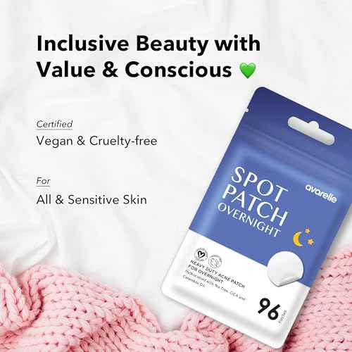 AVARELLE Spot Pimple Patches for Face | Good Night Acne Cover | Hydrocolloid with Tea Tree Oil | Acne Spot Treatment (12-14 mm, 96 ct)