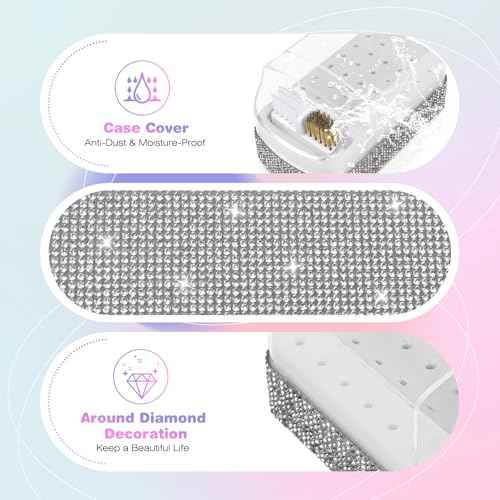 2 in 1 Nail Drill Bits Holder: 30 Holes Nail Bits Organizer Case with Cleaner Brush, Dustproof Efile Nail Tech Bits Storage Container Box Manicure Tools Accessories Display for Salon Home(Only Box)