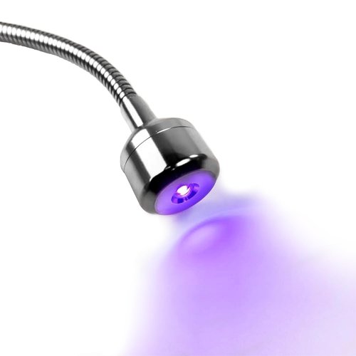 ALLKEM Flash Cure UV Nail Lamp – Gooseneck Gel Nail Light – Cordless Rechargeable LED Curing Lamp for Home & Salon Use – Silver, 3W