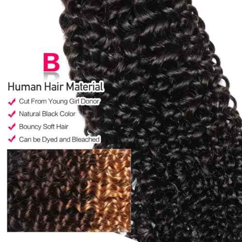 Human Hair Bundles Water Wave 12A Brazilian Virgin Curly Bundles Human Hair 16 18 20 22 Inch 100% Unprocessed Hair Natural Black Color