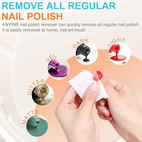 Nail Polish Remover Pads£¬100PCS Nail Polish Remover Wipes Fast Remove with Nutrition Oil Individually Wrapped Professional Nail Salon and Home Use