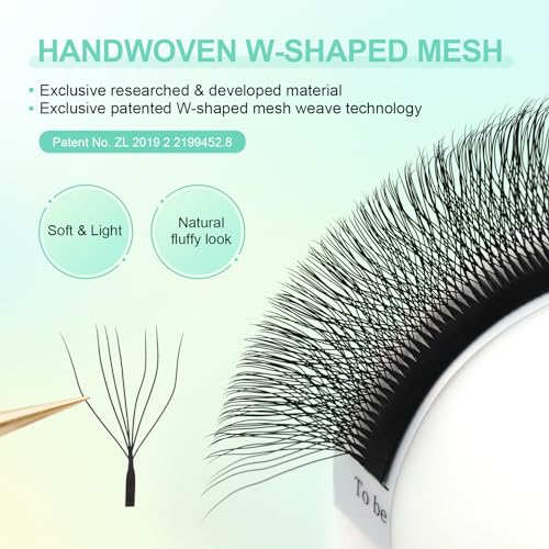 NAGARAKU W Shape Eyelash Extension 7D Cluster Premade Fans Eye Lashes Faux Mink Matte Black Easy Fanning False Eyelashes (0.07mm D curl 8-15mm Mix)