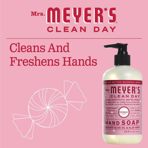 MRS. MEYER'S CLEAN DAY Peppermint Liquid Hand Soap Peppermint, 12.5 oz. (Pack of 4)