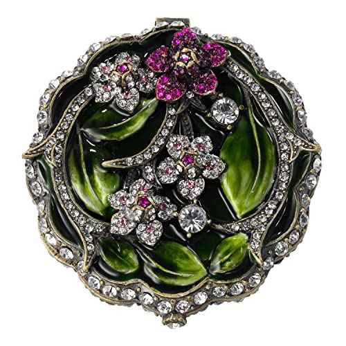 Olivia Riegel Sophie Purse Mirror Golden/Crystal Enameled and Jeweled (r) -