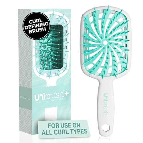 FHI Heat UNbrush Plus ? Curly Hair Brush for Gentle & Effective Detangling on Wet or Dry Fragile Hair Types ? Detangler Brush w/ 84 UltraFlex Bristles, Ultra-light, Vented, Anti Static Hairbrush