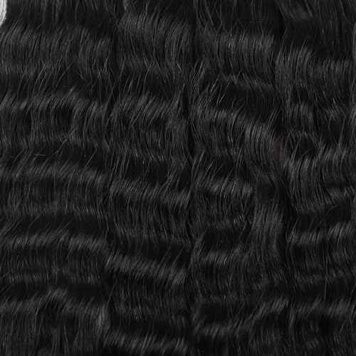 Wet and Wavy Human Braiding Hair Super Wave Bulk Hair For Braiding No Weft 100g (1Pack-4PCS) Super French Human Braiding Hair For Boho Braids (Super Wave£¨#1b£©, 24 Inch)