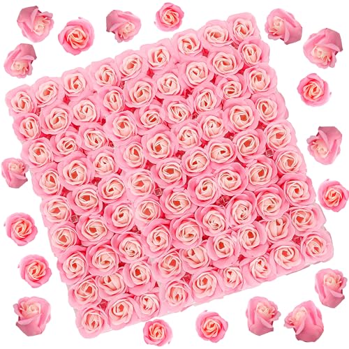 81PCS Soap Flower, Roses Rosas Floral Shaped Scented Bath Body Shower Petals Bouquet Flores De Jabon for Her, Valentine's Day, Wedding, Birthday, Mothers Day, Anniversary, Party Favors Gifts Idea Pink