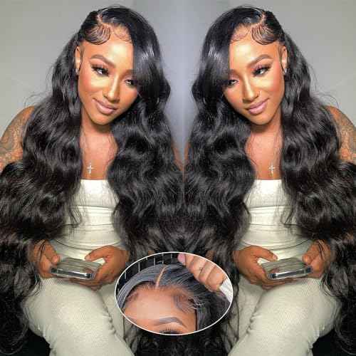 250% Density Glueless Wigs Human Hair Pre Plucked Pre Cut 7x6 HD Lace Closure Wigs Human Hair Body Wave Lace Front Wigs Human Hair for Women Drawstring Glueless Wigs for Beginners 20 inch