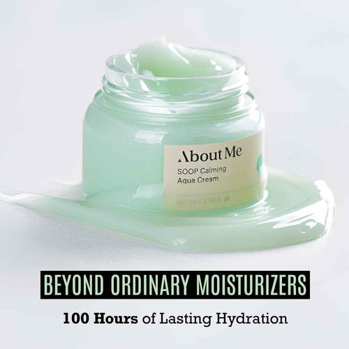 Soop Calming Aqua Cream - Intense Moisturizing Face Cream for Dry and Sensitive Skin, 100 Hours Of Lasting Hydration (80ml/2.7oz)