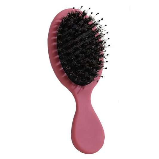 Mini Travel Hair Brush for Girls Women Boys Men Kids, Small Detangling Beech Wood Hairbrush for Wet Dry All Hair Types, Glide Through Tangles With Ease Knots without Tears or Breakage (Cameo Brown)