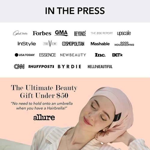 Hairbrella Satin Lined Adjustable Sleep Cap - Sleeping Caps for Women to Protect Hair, Satin Band Edge, Silk Bonnet Pink