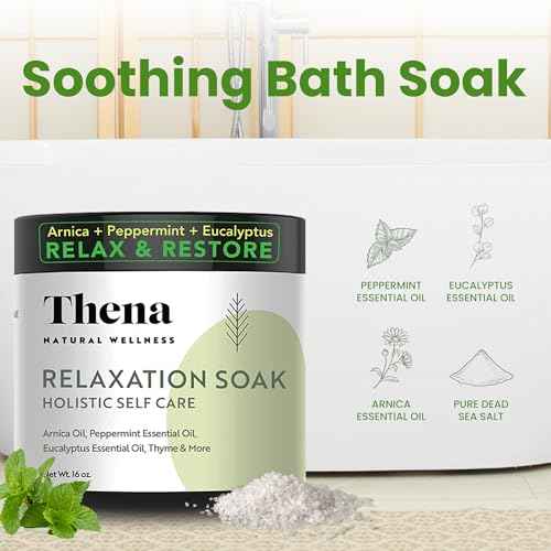 Organic Relaxation Bath Therapy Relaxing Eucalyptus Peppermint Arnica Oil, for Stress Relief Muscle Recovery Detox, Best Self Care Relaxing Gifts for Women Men