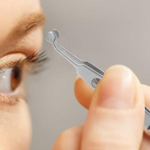 Stainless Steel Meibomian Gland Expressor Professional Eyelid Massage Tweezers Eyelid Tip for Dry Eyes, Round Tip