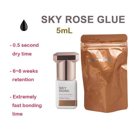 1 Set, Sky Glue Red and Rose Professional Eyelash Extension Adhesive Set, 5ml(0.17FL.OZ) Each, 0.5~2 Second Fastest Dry Time, 6-8 Weeks Longest Retention, Professional and Salon use only