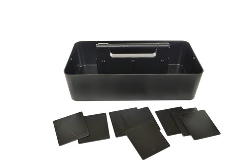 New Plastic Portable Makeup Organizer Caddy Tote Divided Basket Bin with Handle, for Bathroom Storage - Holds Blush Makeup Brushes, Eyeshadow Palette, Lipstick - Extra Large Made In USA (Black)