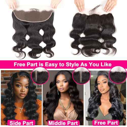 20 Inch 13x4 0.1mm SKINLIKE Ultra Thin Invisible HD Frontal Body Wave Transparent Lace Frontal Closure Melt Into Skin Easily Pre Plucked With Baby Hair 12A Grade Brazilian Human Hair