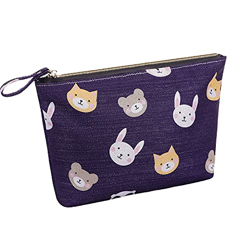 HAWEE Large Makeup Bag for Women Zipper Pouch Travel Cosmetic Organizer Animal Print, Unicorn