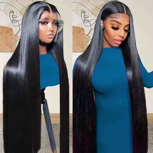 Lemoda Outlet Deals 13x4 Straight Lace Front Wigs Human Hair 180% Density 13x4 HD Transparent Lace Frontal Wig Pre Plucked 14A Brazilian Virgin Human Hair Wigs for Women 22 Inch
